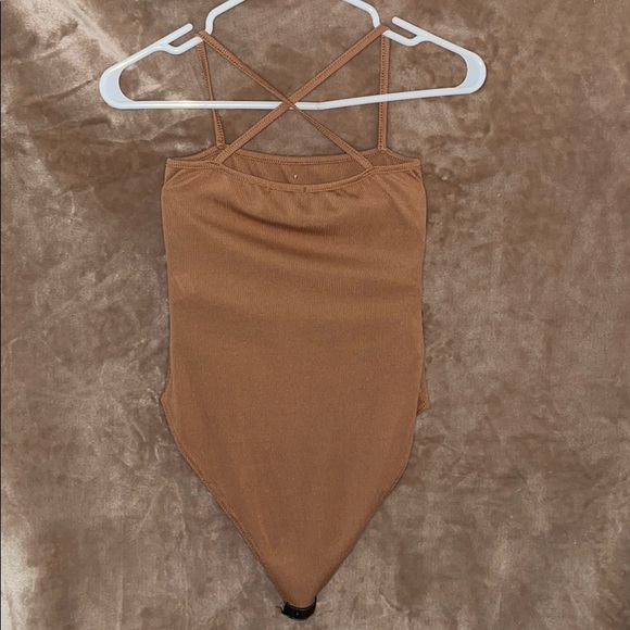Nasty Gal Camel Ribbed Bodysuit - Picture 3 of 5